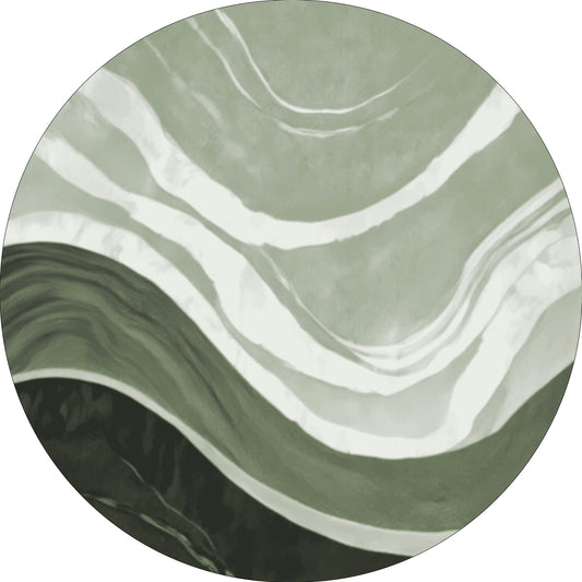 Vloerkleed MOMO rugs x NOŪRA studios - Waves Green Rond