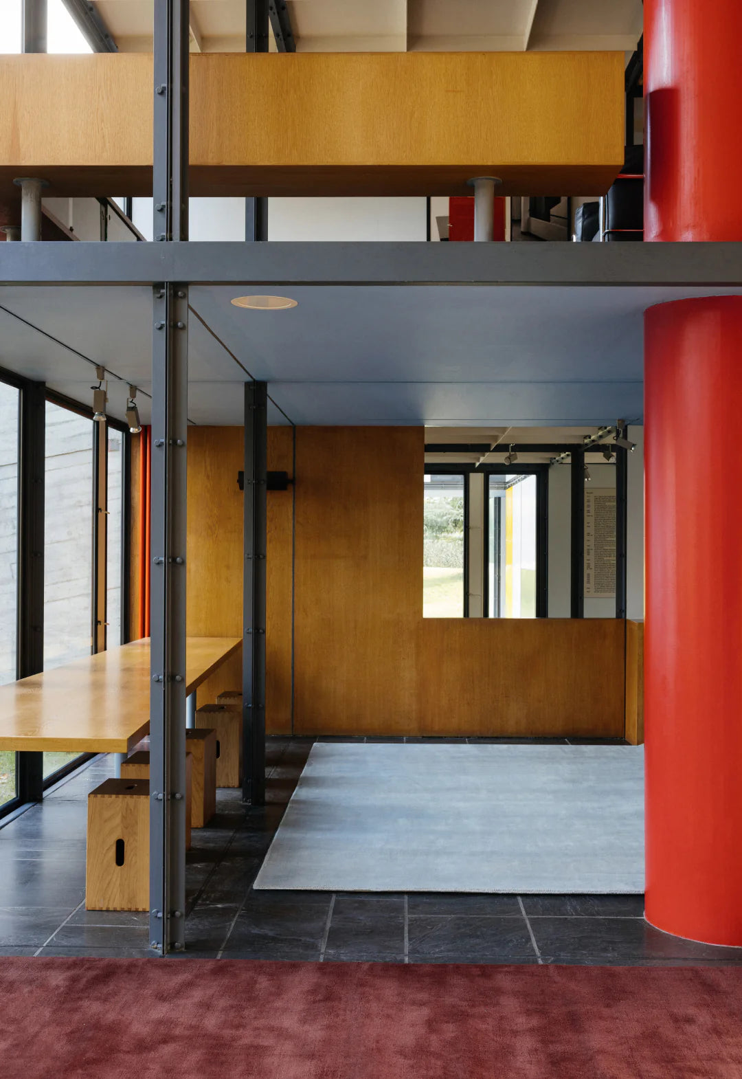 Vloerkleed Layered Classic Solid Wool Blue Clair