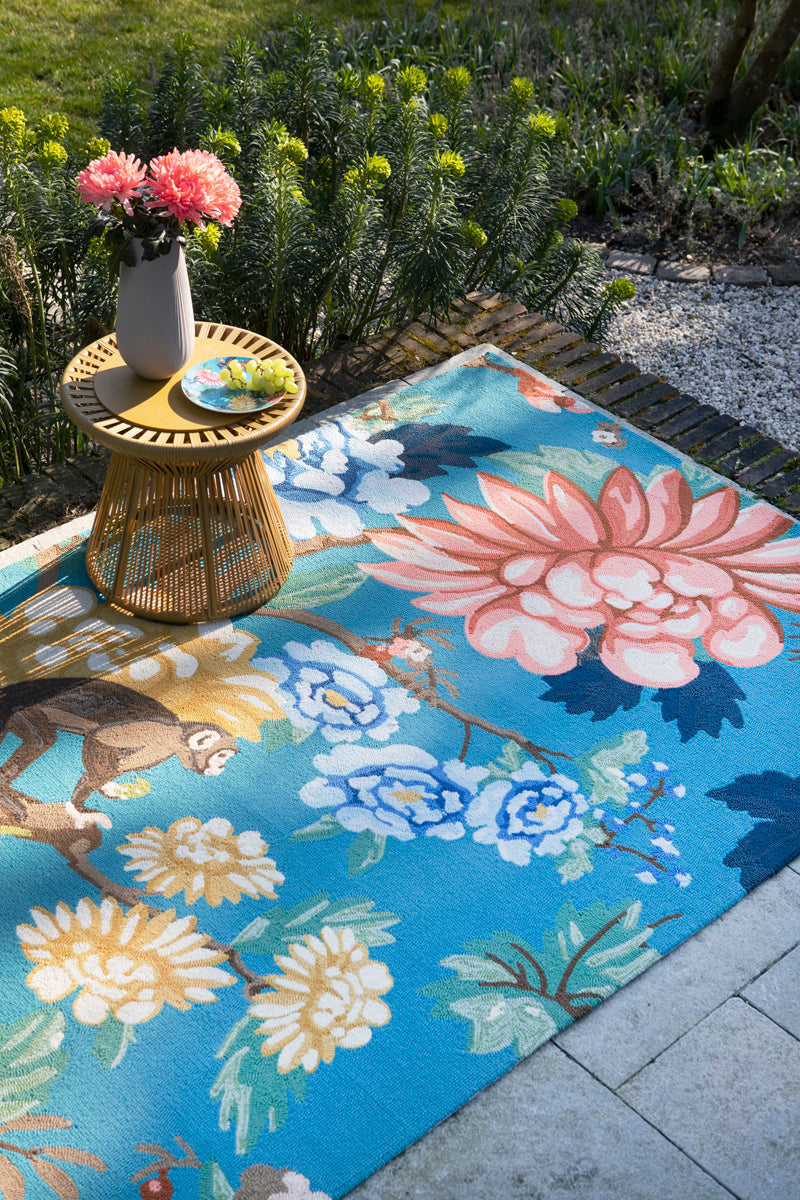 Wedgwood Saphire Garden Teal outdoor 438708 Vloerkledenwinkel