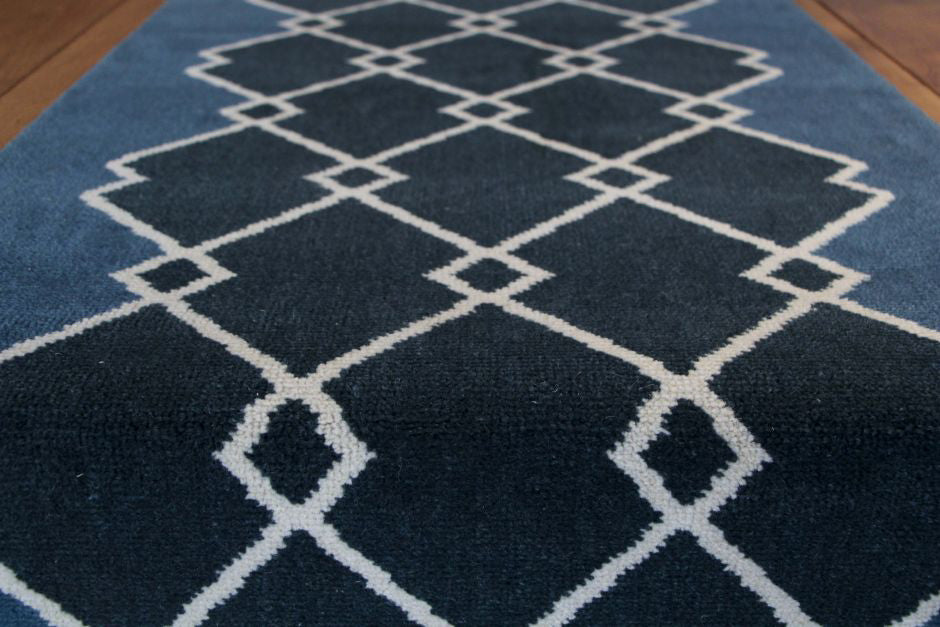 Traploper Hartley Tissier Winston Arlequin Ocean, Cobalt & Crème