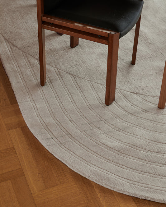Vloerkleed Layered Circular Wool Rug Light Oatmeal