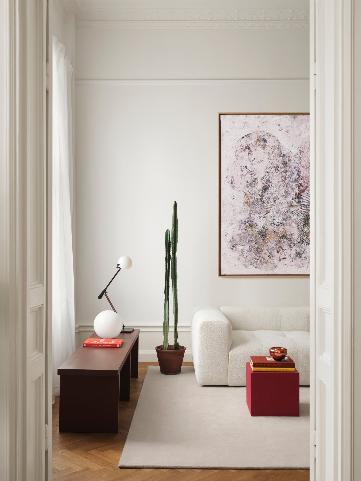 Vloerkleed Layered Classic Solid Wool Rug Oatmeal