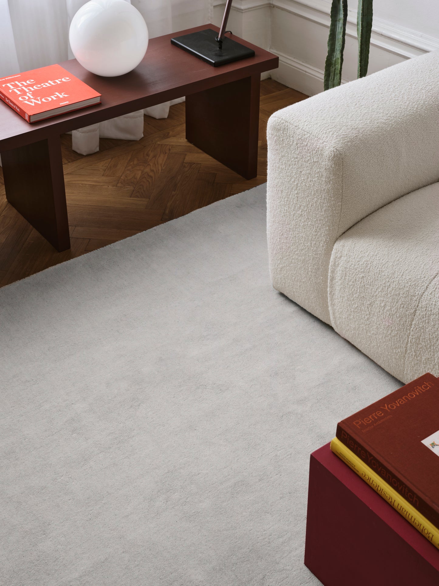 Vloerkleed Layered Classic Solid Wool Rug Oatmeal