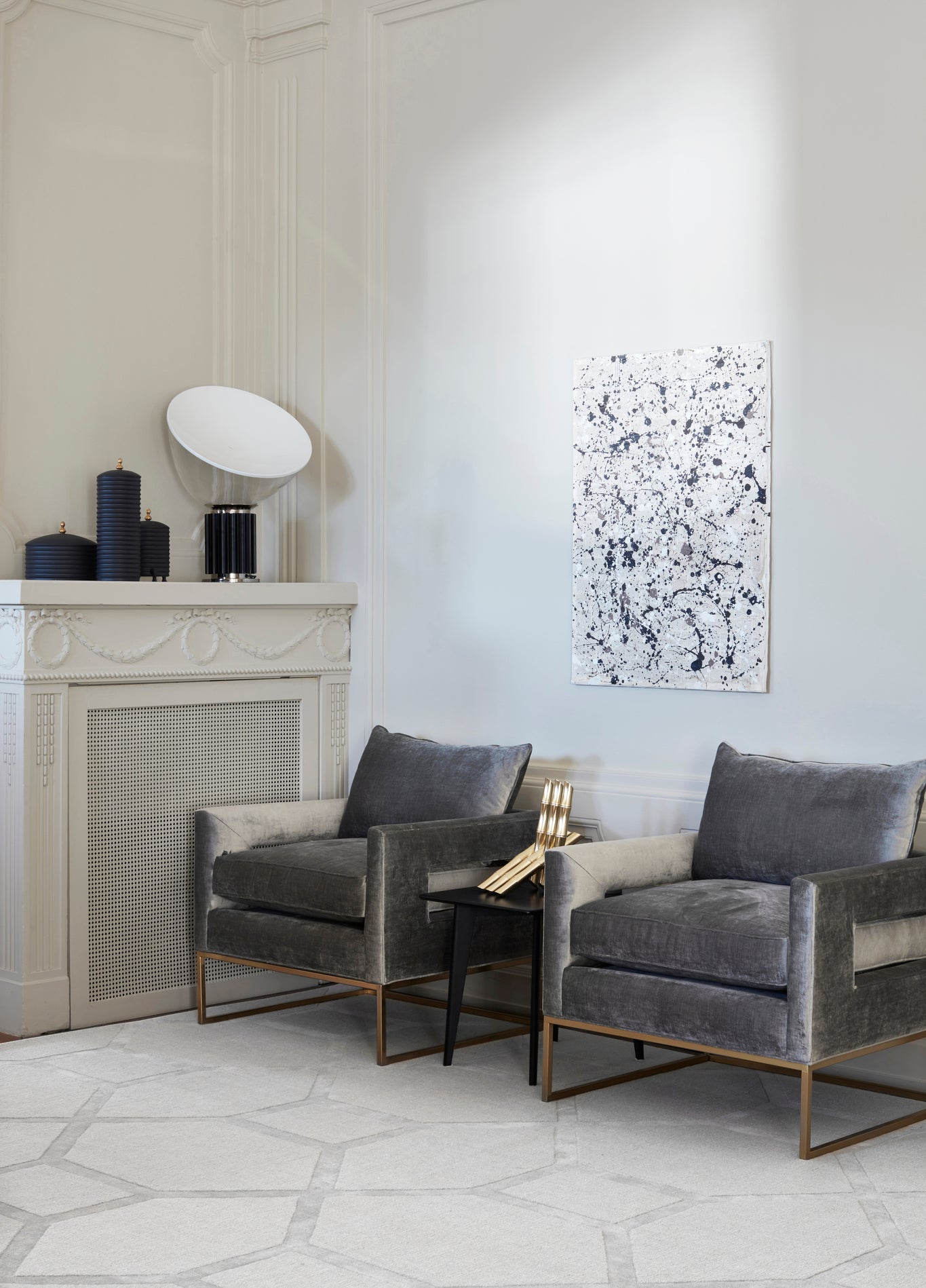 Layered Entrance True Greige Wool Rug