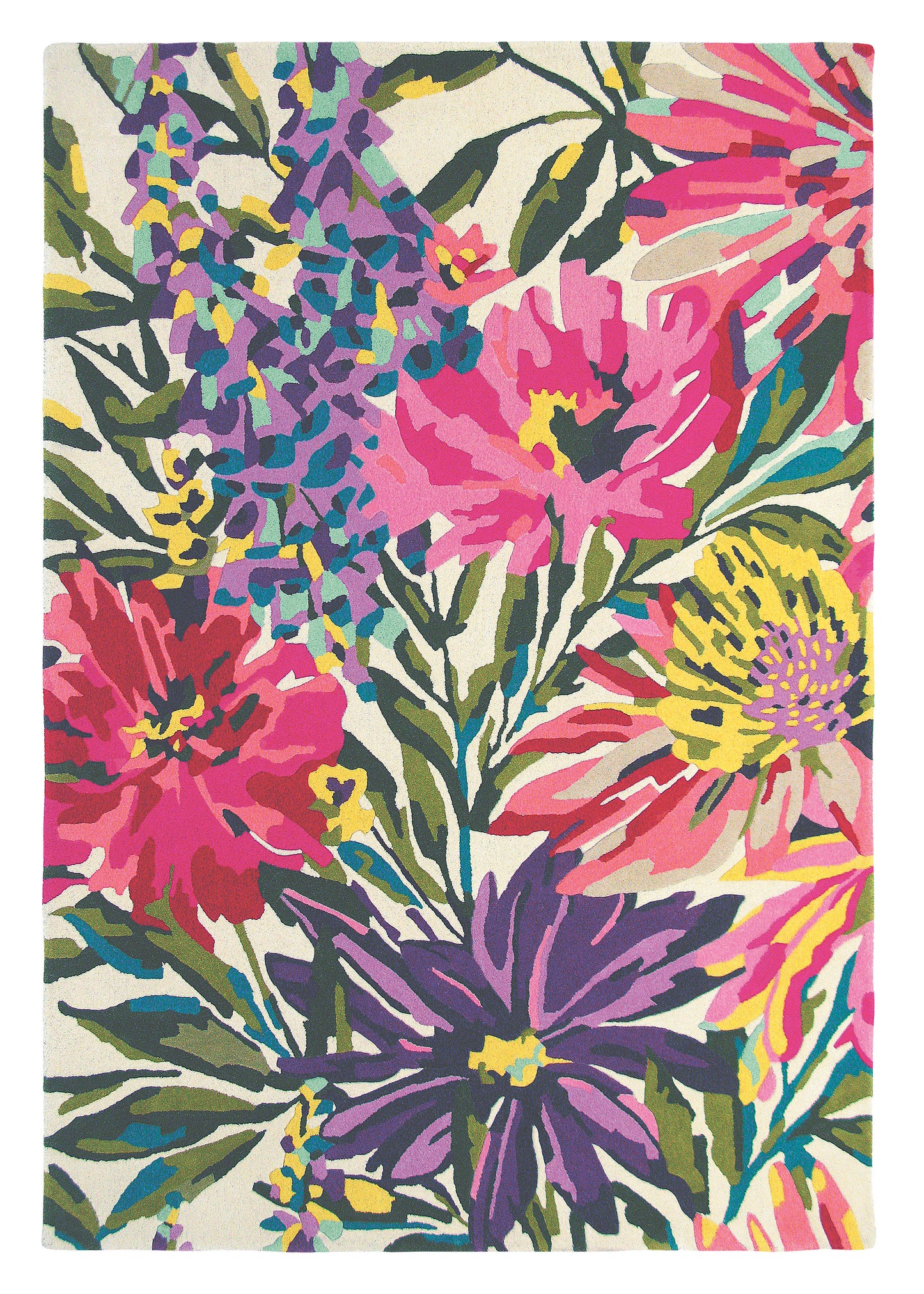 Laagpolig vloerkleed Harlequin Floreale Fuchsia 44905