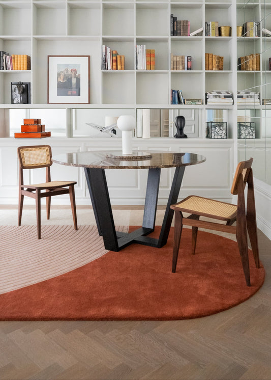 Vloerkleed Layered Follow The Trace Green Patterned Wool Rug