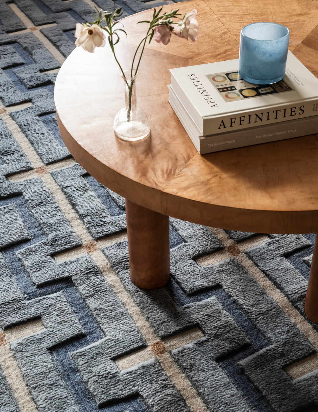 Vloerkleed Layered Johanna Wool Rug Sky Blue