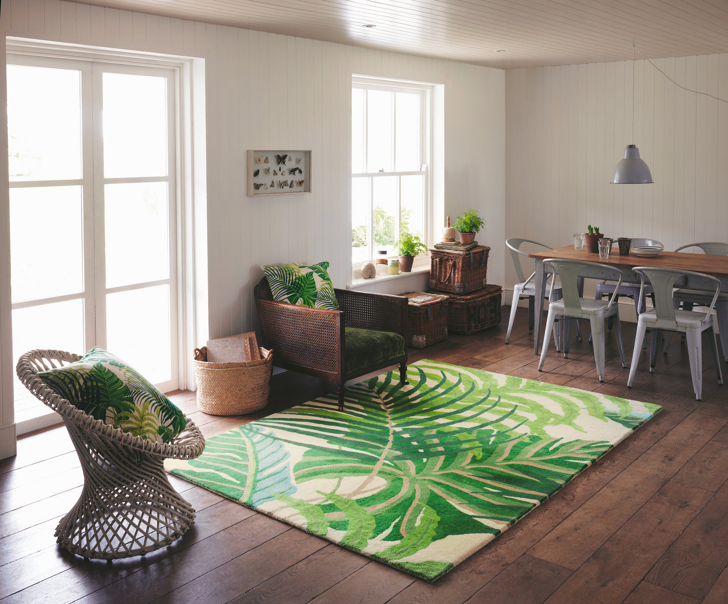 Laagpolig vloerkleed Sanderson Manila Green 46407