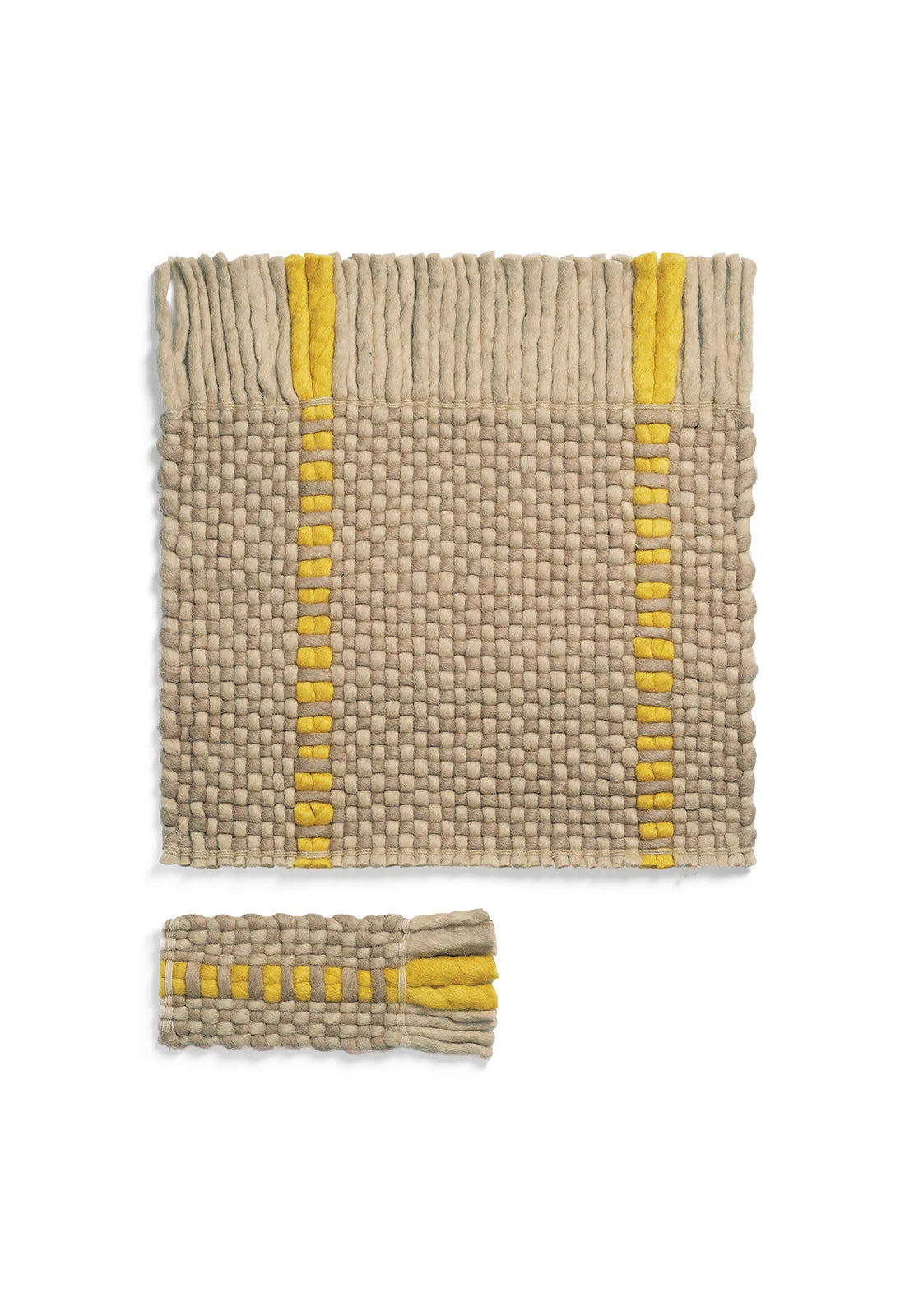 Vloerkleed Layered Massaproductions Cord Wool Rug Yellow Outmeal