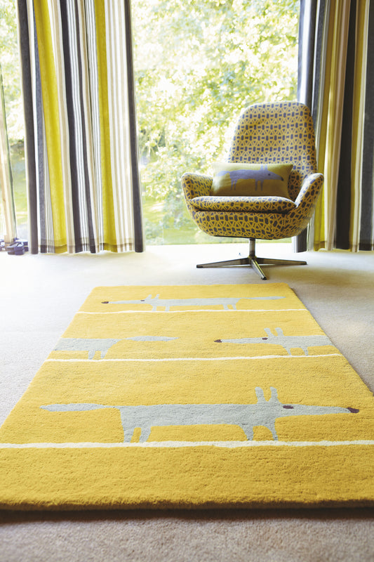 Laagpolig vloerkleed Scion Mr Fox Mustard 25306