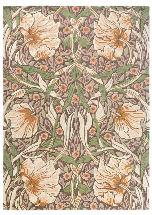 Laagpolig vloerkleed Morris & Co Pimpernel Aubergine 028805