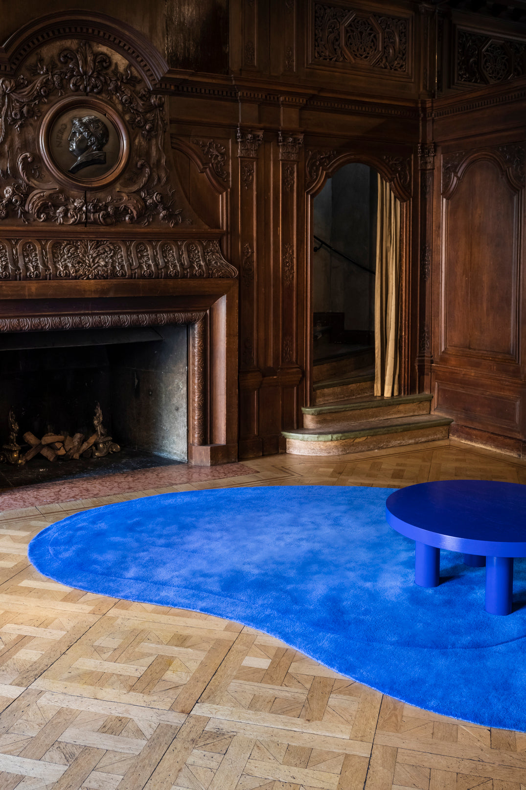 Vloerkleed Layered Residue Cobolt Wool Rug