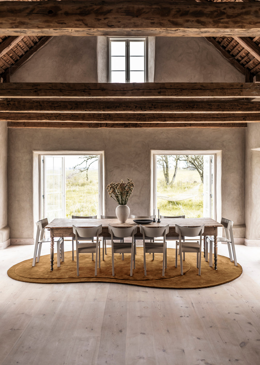 Vloerkleed Layered Residue Wool Rug Dark Ochre