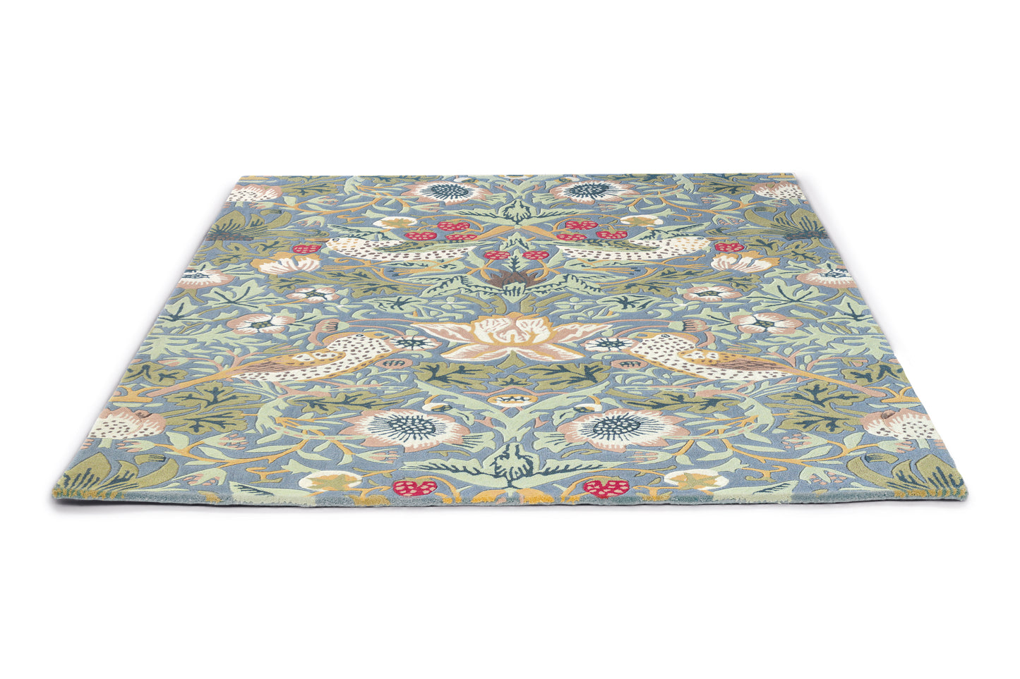 Laagpolig vloerkleed Morris & Co Strawberry Thief Slate 27718