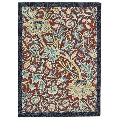 Laagpolig vloerkleed Morris & Co Trent Madder Red/Webb's Blue 127510