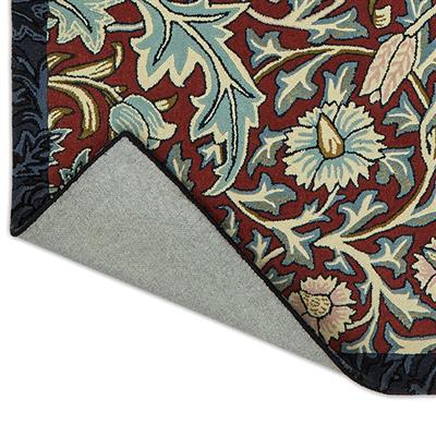 Laagpolig vloerkleed Morris & Co Trent Madder Red/Webb's Blue 127510