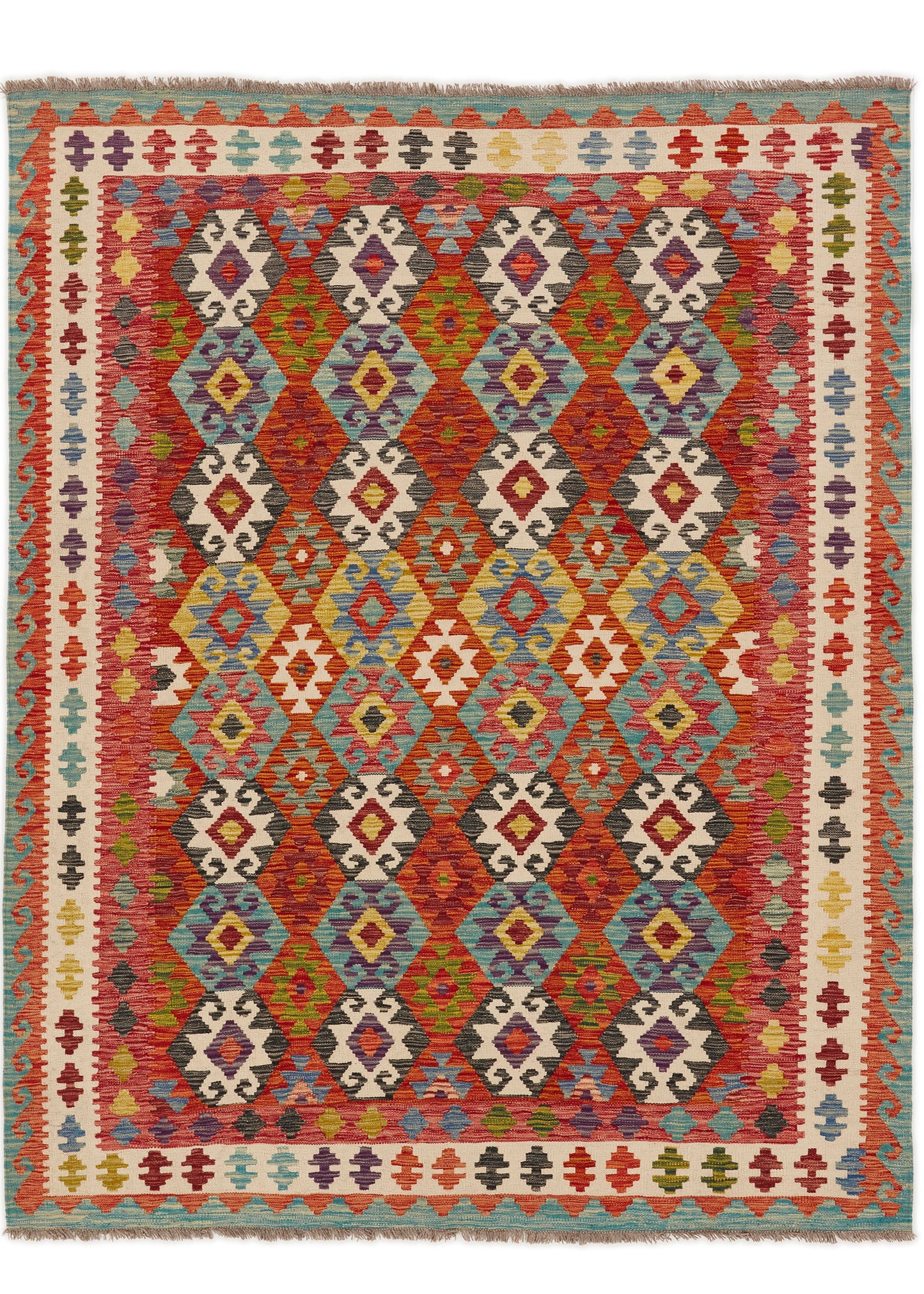 Handgeweven Oosters Tapijt | Unique Afghan Kelim 13862 (voorraad)