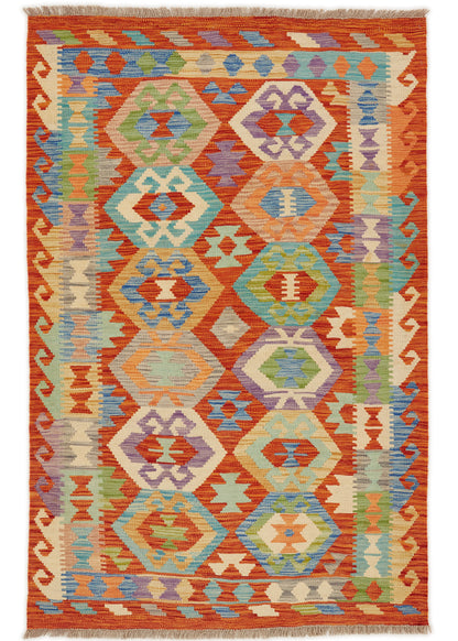 Handgeweven Oosters Tapijt | Unique Afghan Kelim 14053 (voorraad)