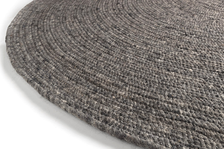 Vloerkleed MOMO Rugs Round Plait Wool Charcoal