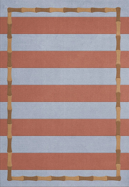 Vloerkleed Layered Alice Crawley Bamboo Stripe Wool Rug Zen Blue