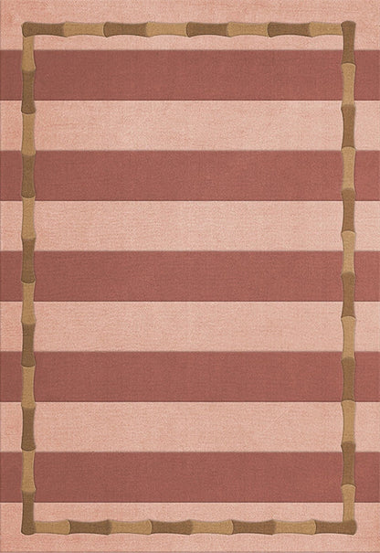 Vloerkleed Layered Alice Crawley Bamboo Stripe Wool Rug Terracotta