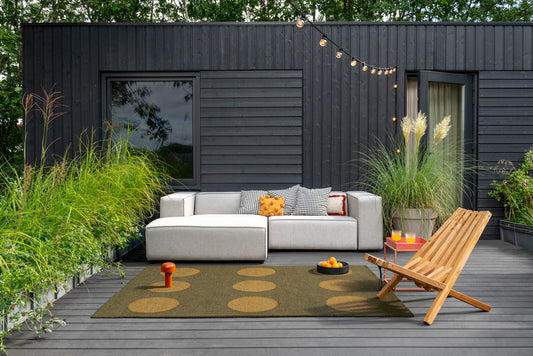 Vloerkleed Brink en Campman Festival Dots Olive Green Outdoor 495817