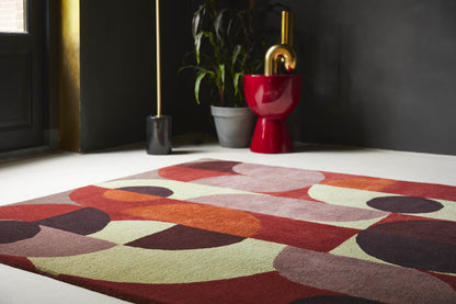 Vloerkleed Brink en Campman Decor Cosmo Red Pale Green 095203