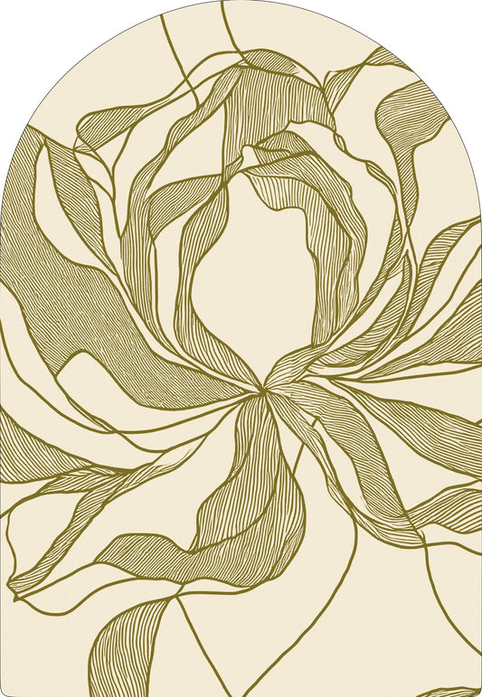 Vloerkleed MOMO rugs x NOŪRA studios - Bloom Beige/ olive Arch
