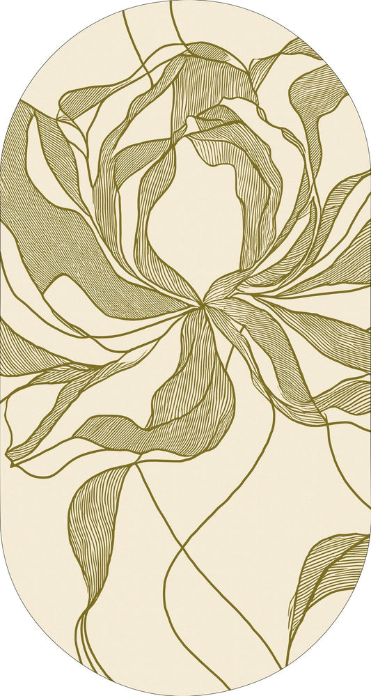 Vloerkleed MOMO rugs x NOŪRA studios - Bloom Beige/ olive capsule