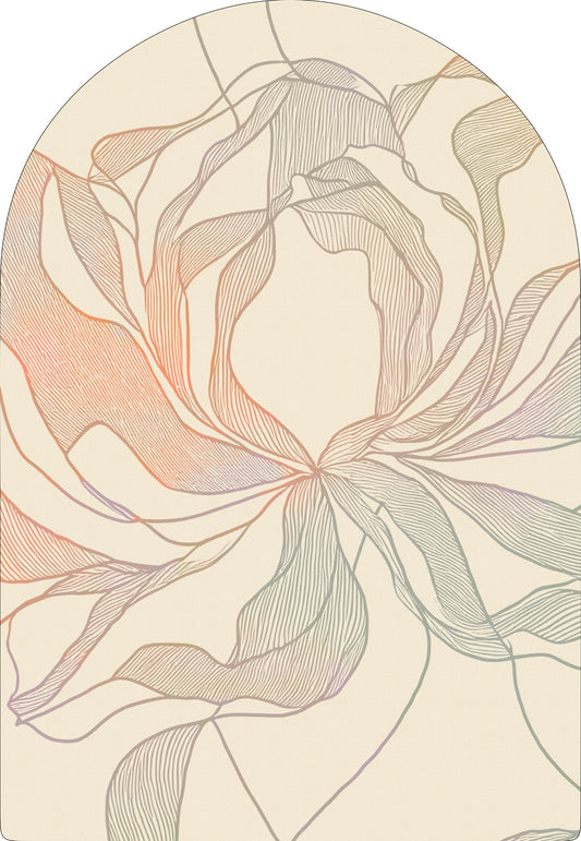 Vloerkleed MOMO rugs x NOŪRA studios - Bloom Beige/ multicolour Arch