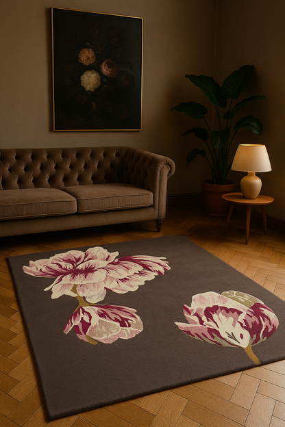 Laagpolig vloerkleed Ted Baker Tranquility Aubergine 56005