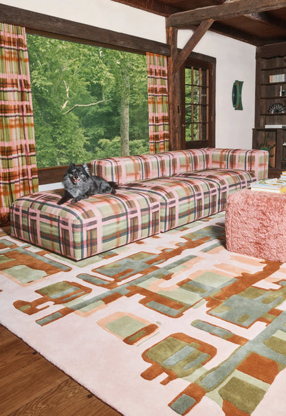 Vloerkleed Layered Collina Strada Plaid Garden Pop