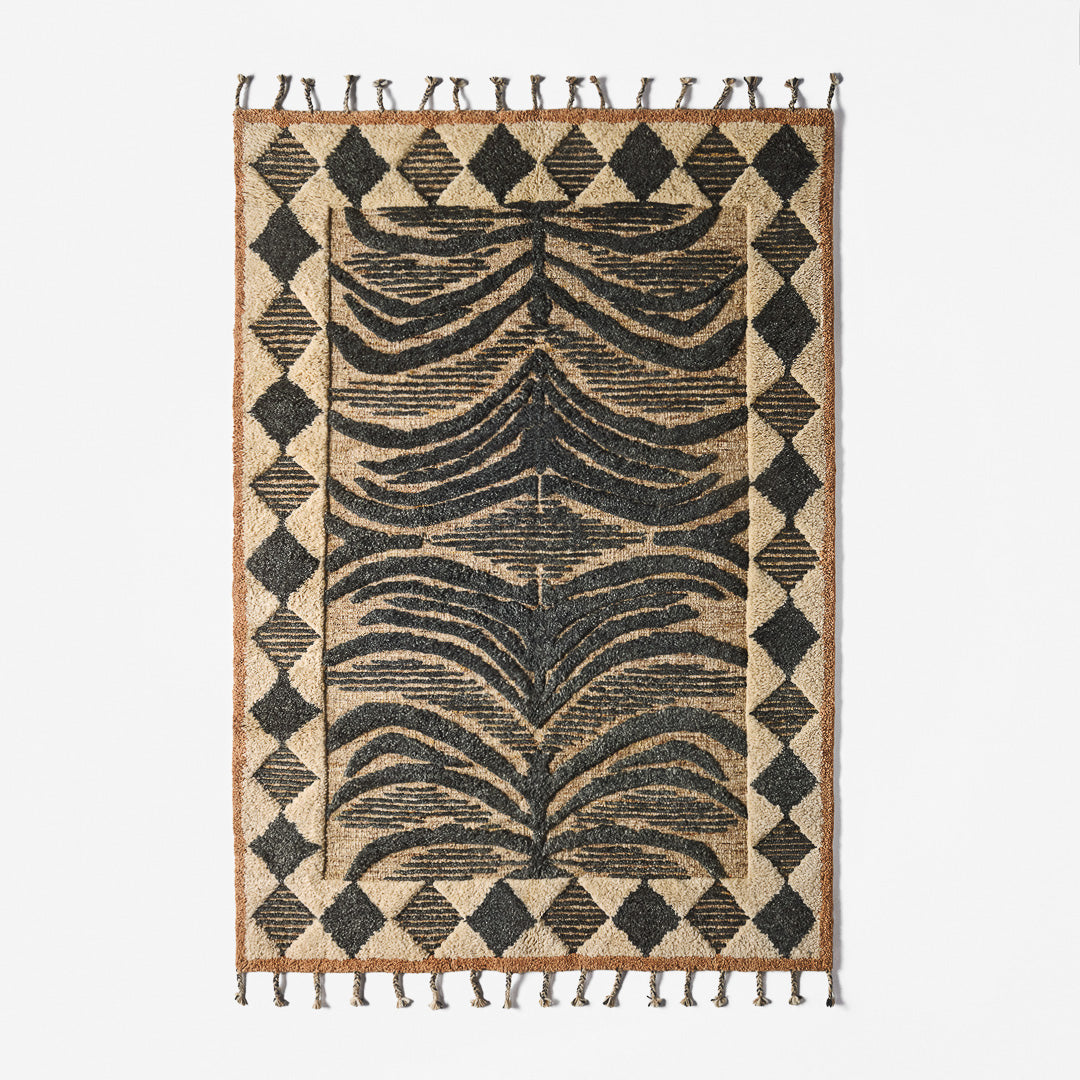 Dusty Deco Wildcat Ash Black vloerkleed, productbeeld