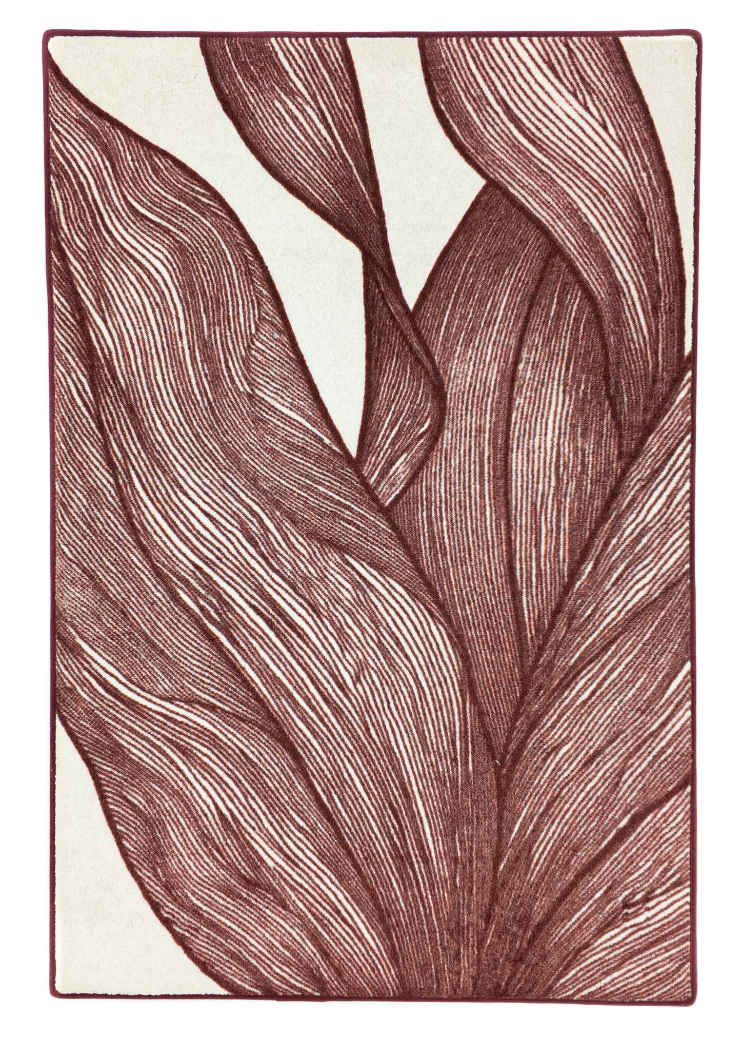 Vloerkleed MOMO rugs x NOŪRA studios - Botanical Beige/ bordeaux