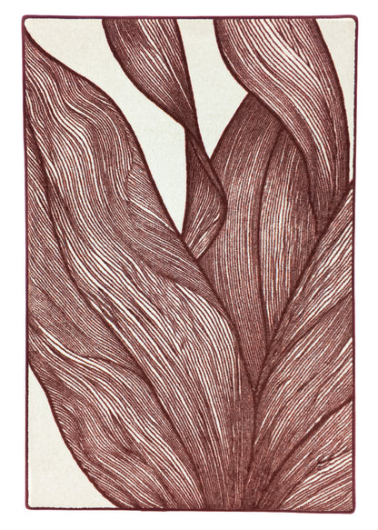 Vloerkleed MOMO rugs x NOŪRA studios - Botanical Beige/ bordeaux