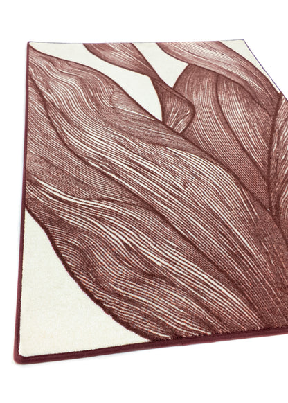 Vloerkleed MOMO rugs x NOŪRA studios - Botanical Beige/ bordeaux