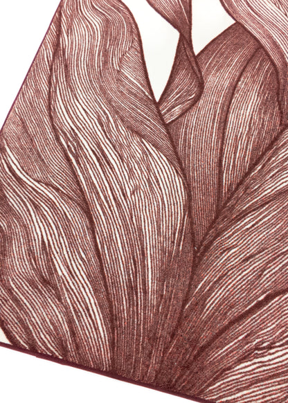 Vloerkleed MOMO rugs x NOŪRA studios - Botanical Beige/ bordeaux