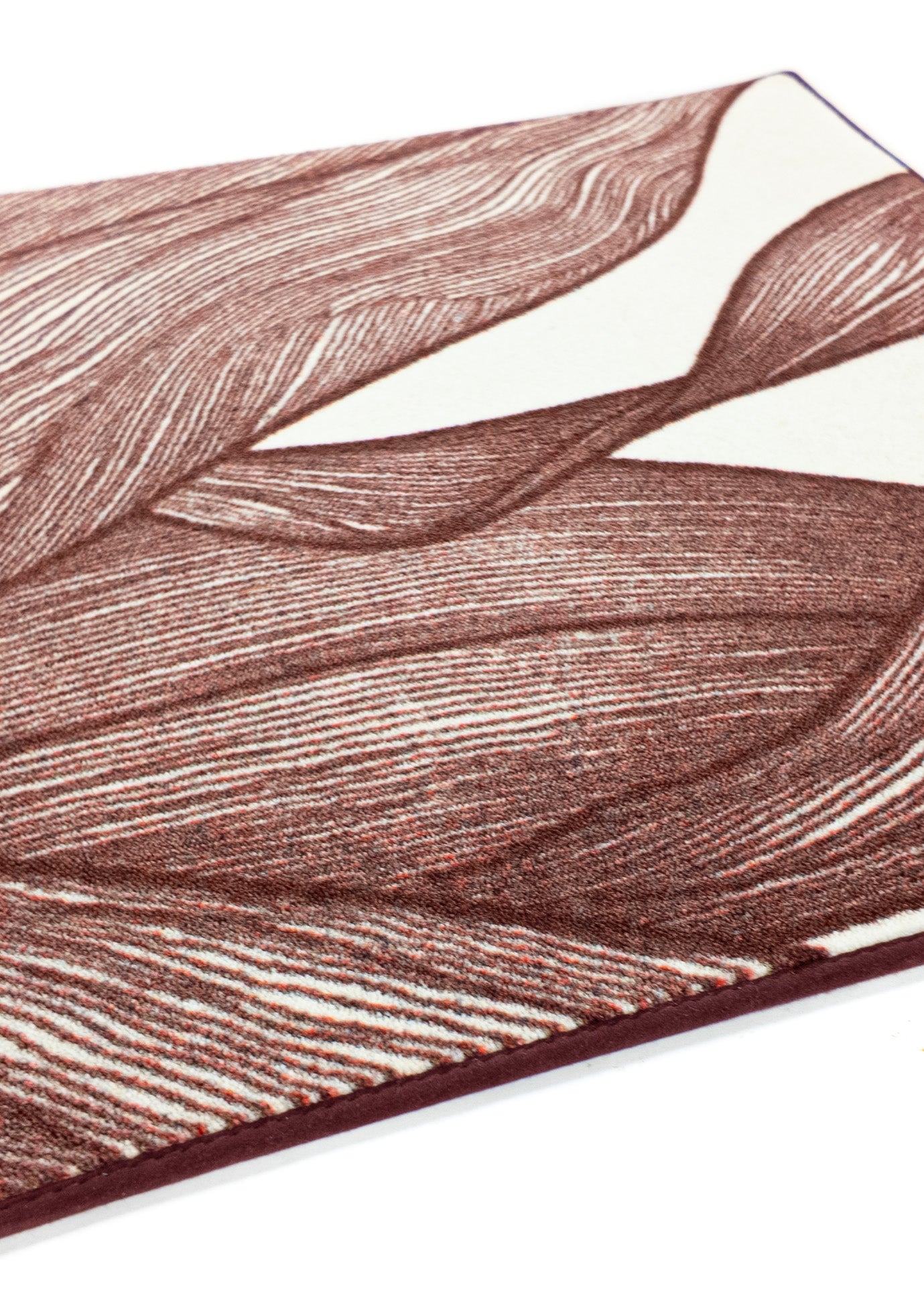 Vloerkleed MOMO rugs x NOŪRA studios - Botanical Beige/ bordeaux