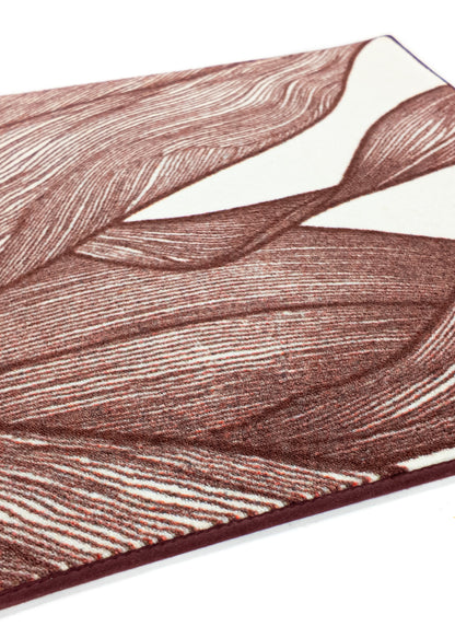 Vloerkleed MOMO rugs x NOŪRA studios - Botanical Beige/ bordeaux