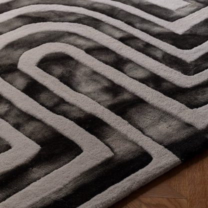 Dusty Deco Psychedelic Labyrinth Charcoal, product- of sfeerfoto