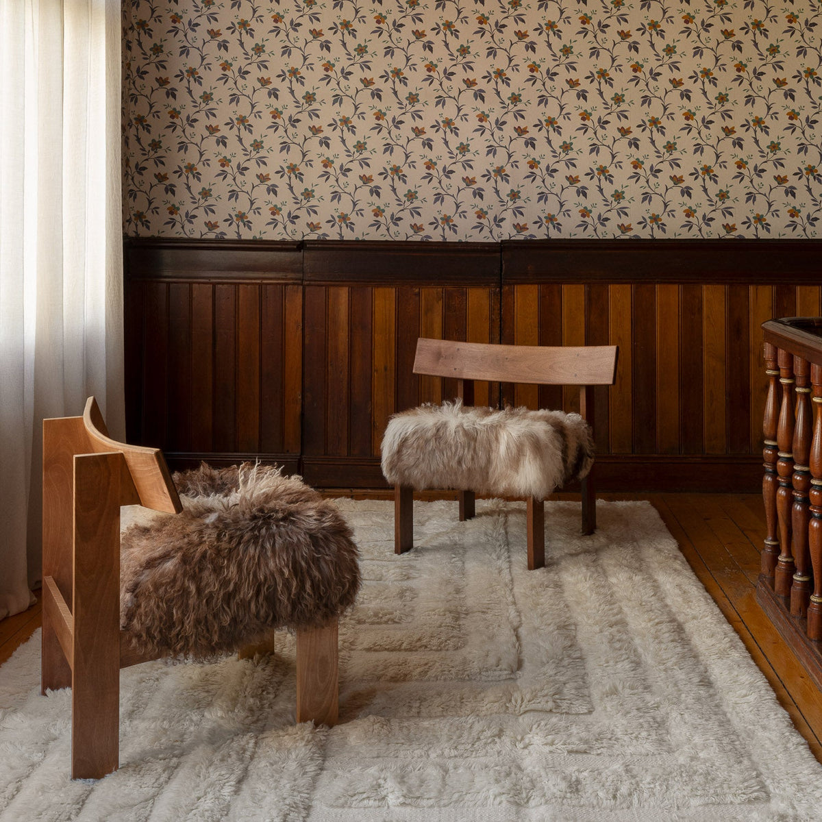 Dusty Deco Shaggy Labyrinth White, product- of sfeerfoto
