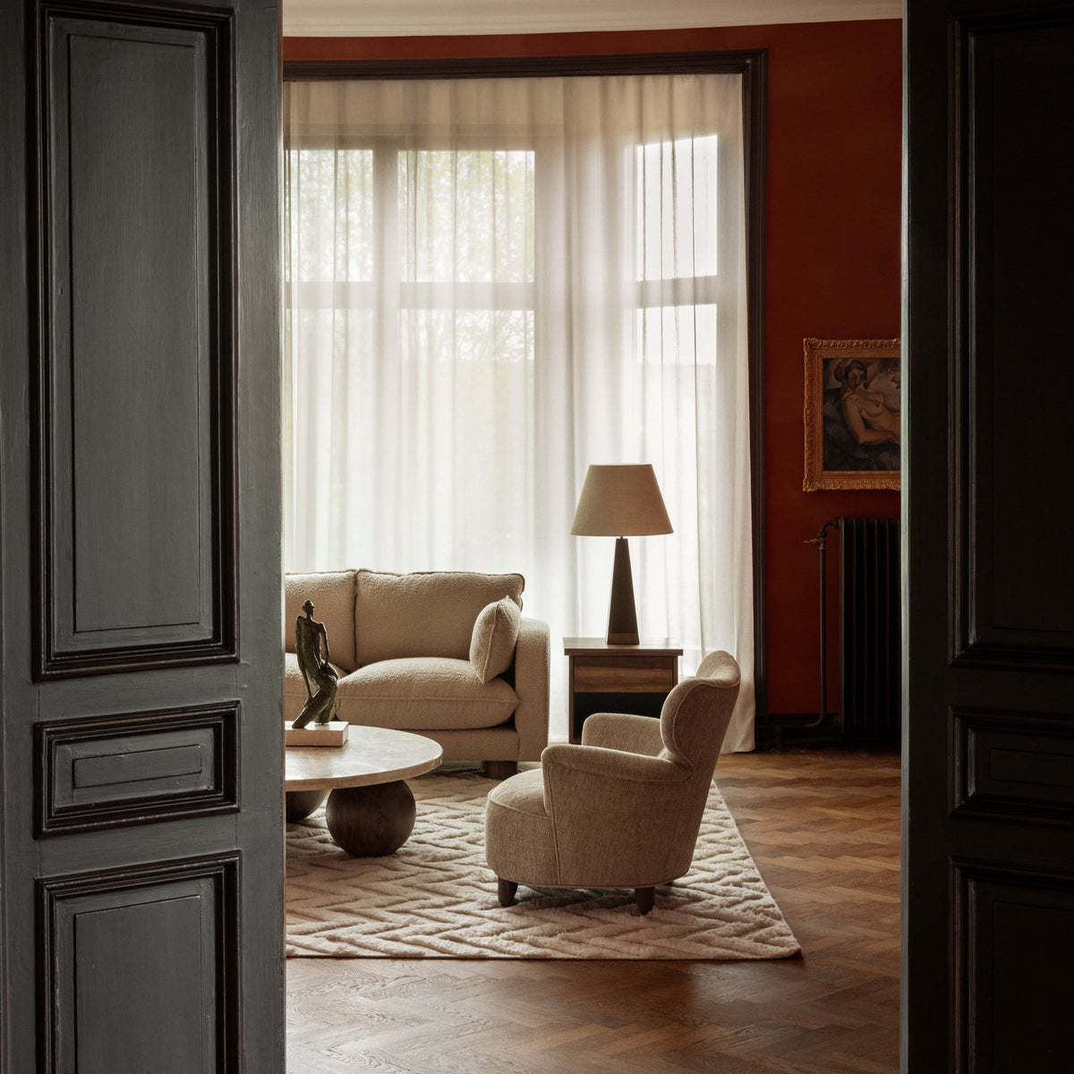 Herringbone White in een woonkamer