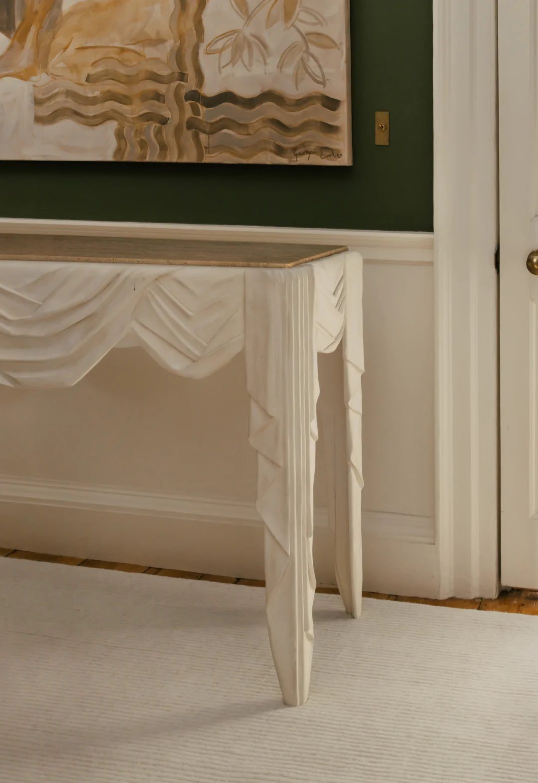Vloerkleed Layered Drift Wool Rug Bone White