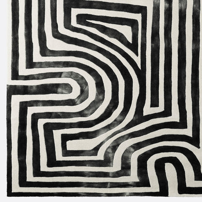 Dusty Deco Psychedelic Labyrinth Charcoal, product- of sfeerfoto