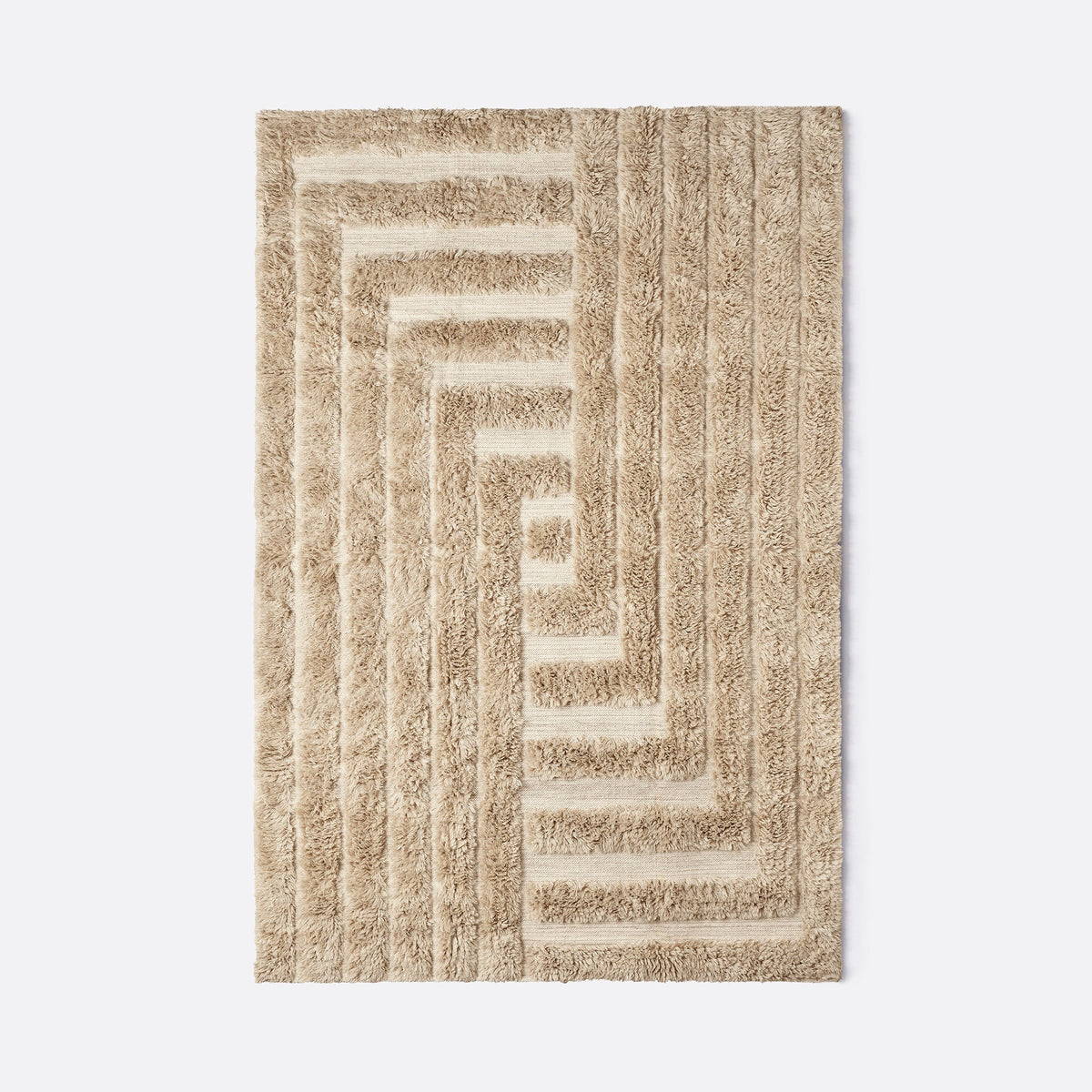 Dusty Deco Shaggy Labyrinth Beige vloerkleed, productbeeld