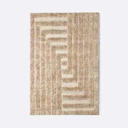Dusty Deco Shaggy Labyrinth Beige vloerkleed, productbeeld