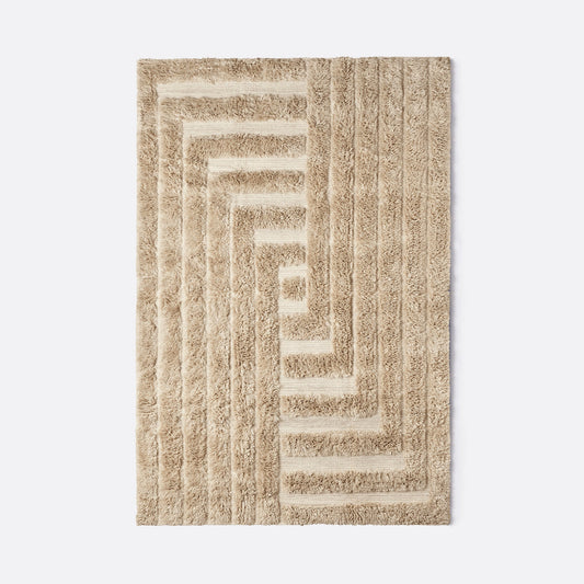 Dusty Deco Shaggy Labyrinth Beige vloerkleed, productbeeld