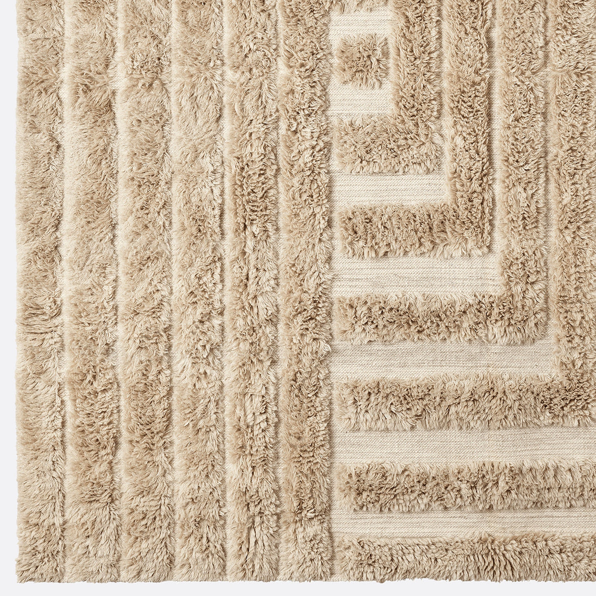Dusty Deco Shaggy Labyrinth Beige vloerkleed, detail