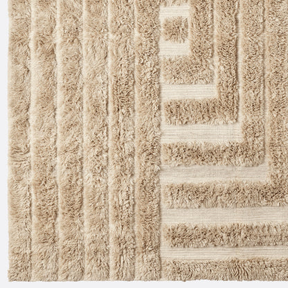 Dusty Deco Shaggy Labyrinth Beige vloerkleed, detail