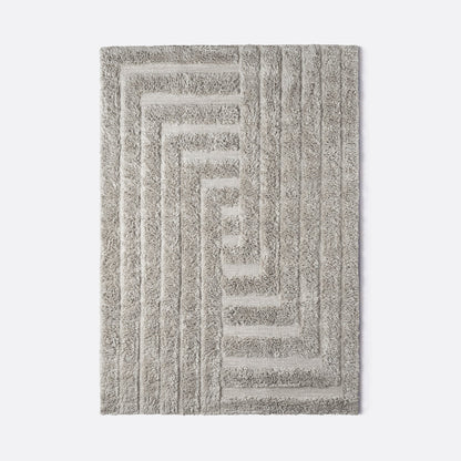 Dusty Deco Shaggy Labyrinth Grey, volledig vloerkleed